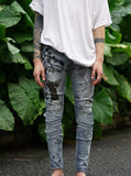 Printed Hand Art Light Stonewash Jeans