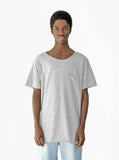 Basic Raw-Cut Short Sleeve Tee in Heather Gray