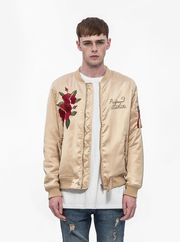 Hibiscus Bomber Jacket in Champagne