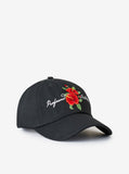 Script Logo Hibiscus Cap in Black