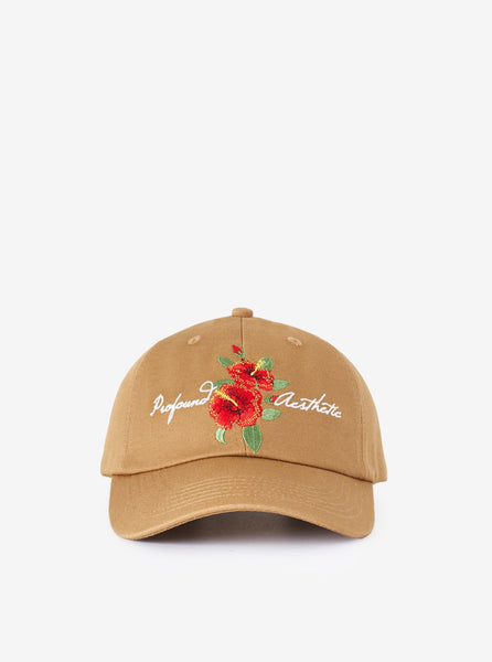 Script Logo Hibiscus Cap in Khaki