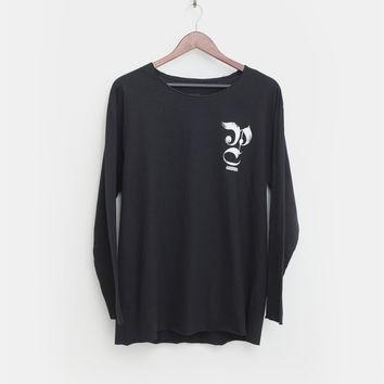 Horse Shield Raw-Cut Long Sleeve Tee - Profound Aesthetic - 1