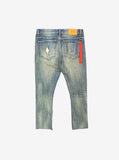 Vintage washed distressed destroyed cropped skinny fit denim jeans by profound aesthetic 