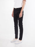 Jet black skinny fit denim jeans by profound aesthetic