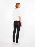 Jet black skinny fit denim jeans by profound aesthetic