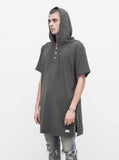 Oversized Kurta Hoodie in Gunmetal Gray