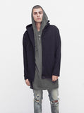 Oversized Kurta Hoodie in Gunmetal Gray