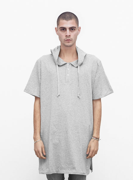 Oversized Kurta Hoodie in Heather Gray