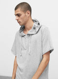 Oversized Kurta Hoodie in Heather Gray