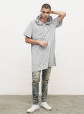 Oversized Kurta Hoodie in Heather Gray