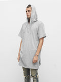 Oversized Kurta Hoodie in Heather Gray