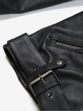 Leather Perfecto Biker Jacket w/ Detachable Faux Fur Collar in Black