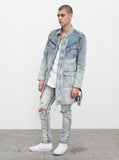 Light Blue Stone Washed Destroyed Denim Jeans