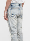 Light Blue Stone Washed Destroyed Denim Jeans