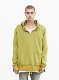 Pigment Dyed Full Zip Hoodie in Burnt Lime Green