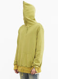 Pigment Dyed Full Zip Hoodie in Burnt Lime Green