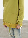 Pigment Dyed Full Zip Hoodie in Burnt Lime Green