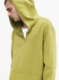 Pigment Dyed Full Zip Hoodie in Burnt Lime Green