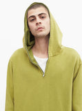 Pigment Dyed Full Zip Hoodie in Burnt Lime Green