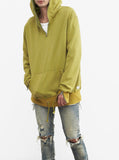 Pigment Dyed Full Zip Hoodie in Burnt Lime Green