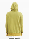 Pigment Dyed Full Zip Hoodie in Burnt Lime Green