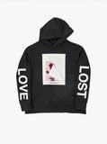 black french terry pullover hooded sweatshirt printed lost love graphic hoodie by profound aesthetic