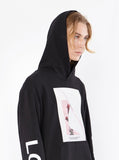 black french terry pullover hooded sweatshirt printed lost love graphic hoodie by profound aesthetic