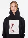 black french terry pullover hooded sweatshirt printed lost love graphic hoodie by profound aesthetic