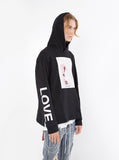 black french terry pullover hooded sweatshirt printed lost love graphic hoodie by profound aesthetic