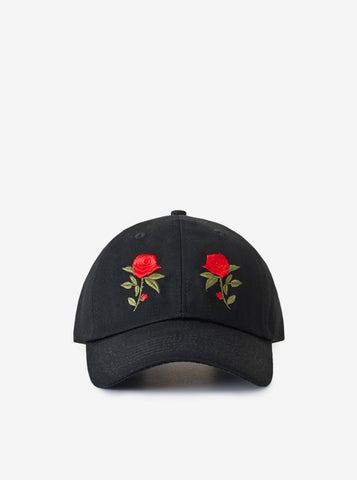 Mirrored Rose Cap in Black