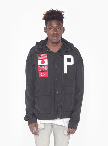 Four-Flag Worldwide Tech Parka in Black