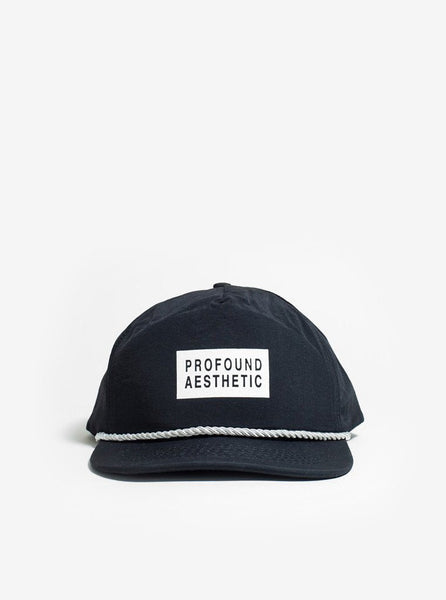 Nylon Snapback Box Logo Hat in Black