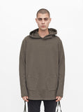 Diagonal Pocket Hoodie in Dark Washed Olive