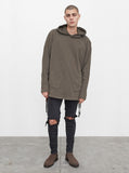 Diagonal Pocket Hoodie in Dark Washed Olive