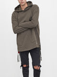 Diagonal Pocket Hoodie in Dark Washed Olive