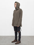 Diagonal Pocket Hoodie in Dark Washed Olive