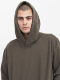 Diagonal Pocket Hoodie in Dark Washed Olive