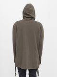 Diagonal Pocket Hoodie in Dark Washed Olive