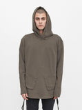 Diagonal Pocket Hoodie in Dark Washed Olive