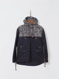 Paisley Motif Parka Jacket in Black