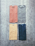 Grid image of Pigment Dyed Basic Tee in Burnt Banana, Washed Rust, Faded Black, and Sandstone