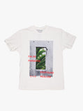 Flat front view of False Paradise Cement Tee in White