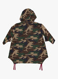 Flat back view for Kengi Cotton Poncho in Woodland Camo