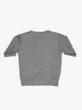 Flat back view of Quarter Sleeve Off-Center Pocket Pullover Sweatshirt Tee in Heather Gray 