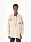 Front image of Aeronautics Nylon Flight Jacket in Cream