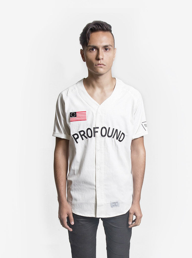 Button-Down Baseball Jersey in Off-White – Profound Aesthetic