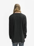 Basic Elongated Long-Sleeve Crewneck Tee in Matte Black - Profound Aesthetic - 4