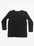 Basic Elongated Long-Sleeve Crewneck Tee in Matte Black - Profound Aesthetic - 6