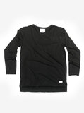 Basic Elongated Long-Sleeve Crewneck Tee in Matte Black - Profound Aesthetic - 5