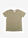 Front flat image of Basic Straight-Bottom Short Sleeve Tee in Light Army